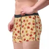 Underpants Man Pattern Underwear Leaves Novelty Boxer Briefs Shorts Panties Male Soft Plus Size