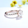 Trouwringen Kuololit 2CT Jubilee Cut 14K 585 Rose Goud voor Vrouwen D VVS Ronde Bubble Luxe Ring Verlovingsring 230831