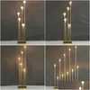 Decorazione per feste Candelabri in metallo dorato a 10 teste Centrotavola da tavolo Centrotavola per la casa Candeliere elettronico alto Consegna a goccia Garde Dhlko