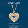 Pendentif Colliers Turc Evil Blue Eye Collier pour femmes Lucky Chain Gold Couleur Coeur Dainty Collier Bijoux en acier inoxydable