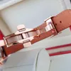 Montres-bracelets Reef Tiger/RT Montre de luxe pour hommes Multi Fonction Rose Or Bracelet en cuir marron Date automatique Jour RGA1699