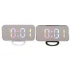 Wall Clocks Digital Alarm Clock Large RGB Display LED Mirrored Electronic Dual USB Ports 6 Gears Brightness Multi Function For Home