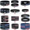 Party126 Styles 1000pc/Lot Thin Blue Line Bracelets American Flag Bracelet