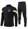 2023 2024 Man City Tracksuit Haaland Meio Zip Treinamento Men Kit Kids Kit 22 23 24 Mens Soccers Tilhas