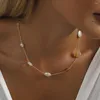 Pendanthalsband 2023 Fashion Natural Stone Imitation Pearl Necklace For Women Simple Versatile Ladies Jewelry Wholesale