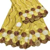 KY-5128 Tessuto di cotone di alta qualità Strass Cucito artigianale Tessuto di pizzo voile svizzero Ultimi 5 metri Donna Occasione Festa africana in vendita Estate e autunno 2023