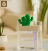 Luftfuktare xiamiyoupin 319 Clear Cactus Ultrasonic luftfuktare 160 ml Färg Ljus USB Luftrenare Anion Mist Maker Water Atomizer Q230901