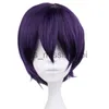 Perucas Cosplay Takasugi Shinsuke Noragami Yato Anime Estilo Preto Roxo Curto Cabelo Sintético Cosplay Peruca Cap X0901