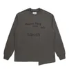 Men's Hoodies Sweatshirts margiela new pullover mm6 irregular letter print loose casual round ne sweater men and women wi e same tops oversized J230901