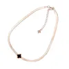 Designer Four-leaf Necklace clover Luxury Top titanium steel female snake bone clavicle chain fashion sexy personality neck band Chain Van Clee Accessories Jewelry