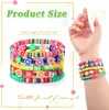 Strand Beaded Colorful Clay Fruit Smiling Face Beaded Bracelet Soft Ceramic Elastic Bracelets Set