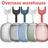 För AirPods Max Headset Accessories Earphone Transparent TPU Shell Solid Silicone Waterproof Protective Case AirPods Maxs Hörlurar Fall