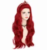 Cosplay perucas a pequena sereia cosplay perucas 30 polegadas ondulado anime princesa ariel cosplay peruca resistente ao calor cabelo sintético peruca de fantasia de halloween x0901