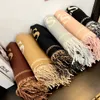 Mens Designer Warm Wool Long Shawl Wrap Tassels Scarfs Cashmere Women Classic Horse Thick Blanket Unisex Scarves 180*65CM