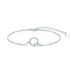 Designer new niche premium feeling cool mobius ring bracelet women's double ring sterling silver Mosan diamond bracelet