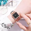 Wristwatches Watch Women Square Female Watches Top Golden Quartz Stainless Steel Wrist Stylish Simplicity