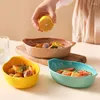 Bowls Creative Gradient Color Ceramic Plate Oval Fruit Salad Dishes Bowl Oven Applicable Baking Kitchen Tableware