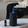 Nawilżacze dyfuzor ultradźwiękowy olejek eteryczny dyfuzor z LED Nocny światło domowe oczyszczacza powietrza Air Nowy USB płomień powietrza Aroma nawilżacza Q230901