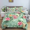 Bedding sets Floral Leaves Print Bedding Set Soft Breathable Duvet Cover With Zipper Closure Multiple Sizes Quilt Cover Home Textiles R230901