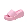 Slippers 2023 Casual Platform Women Shoes Summer Designer High Heels Square Toe Wedges Thick Slingback Femme Zapatillas