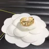 Anéis de banda atacado envio aleatório banhado a ouro prata anéis de banda unissex marca carta anel de alta qualidade cristal abertura ajustável presente de natal jóias acessórios