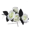 Flores de casamento 5 cabeças buquê de rosas artificiais falso gótico dia das bruxas preto dia dos namorados planta prática decorações para casa 35cm