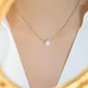 Pendant Necklaces French Meticulous Minimalist Natural Growth Freshwater Pearl Ins Necklace Titanium Steel Plated 18K Gold