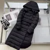 Damska czarna puffer kurtka w dół płaszcz zimowy parka długie płaszcze wiatrówki na zewnątrz grubość wysokiej jakości wiatroodporna talia odzież wierzchnia odpowiednia do ekstremalnych zimnych obszarów 506