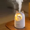 Umidificadores Lovely Kitty USB Umidificador de Ar Portátil Carro Aromaterapia Difusor Fogger com Luz Noturna Romântica 300ml Humidificador Difusor Q230901