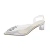 Klänningskor 2023 Big size Women Transparent Summer Sandals Elegant Low Heels Shoes Lady Party Club Dress Shoes Tisters R230901