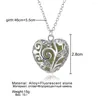 Pendant Necklaces DAXI Fashion In The Dark Stone Luminous Crystal Hollow Heart Pendants For Women Men Jewelry Year Gift 2023