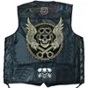 Herenvesten Mode Borduren Motorfiets Lederen Vest Man Kostuum Zwarte Kleur Biker Mouwloze Jas Punk Jas Herenkleding