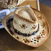 Cappelli a tesa larga Secchio Cappello da cowboy in paglia naturale Donna Uomo Tessuto fatto a mano per Lady Nappa Estate Sombrero occidentale Hombre Bagnino 230831