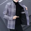 Costumes pour hommes Classique Plaid Blazer Hommes Casual Slim Fit Costume Veste En Peluche Et Épaissi Bouton Unique Business Social Plus Taille Hombre