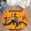 Dessin animé 3D thème africain tapis rond tapis de sol tapis de pique-nique tapis de salon tapis en polyester tapis chat coussin décor de chambre HKD230901