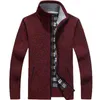 Herrtröjor Autumn Winter Men's Sweater Coat Faux Fur Wool Sweater Jackets Män blixtnedslagare Stickat tjockt kappa Varm casual Knitwear Cardigan 230901