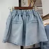 Frauen Jeans 2023 Sommer Kurze Hosen Schwere Industrie Diamanten Perle Breite Bein Denim Shorts Weibliche Mode Jean Mädchen