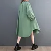 Sıradan Elbiseler 2023 Varış Fener Kollu Gevşek İlkbahar Yaz Bluz Elbise Tatlı Kızın Şık Moda Kadınları Sonbahar Midi