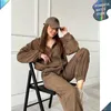 Women's Two Piece Pants Loose Fitting Long Sleeved Hooded Half Zippered Women's Sweater Set Autumn Fashion Two-piece Sports Pants Set Comfort 230831