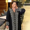 Vêtements ethniques Élégant Eid Abaya Femmes Robe Moyen-Orient Musulman Noir Cardigan À Manches Longues Paillettes Robe Islam Arabe Dubaï Lâche Caftans