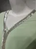Roupas étnicas Mulheres Muçulmanas Vestido Marrocos Caftan Chiffon Diamante Abaya V Pescoço Manga Longa Solta Cinto Árabe Dubai Eid