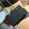 Słynna francuska designerka torba crossbody Paris Classic V-pikowane skórzane torby na ramię w kształcie litery V Najlepsza jakość damskiej mody podwójnej łańcucha torby