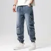 Mens Jeans Plus Size M6XL Fashion Men lastbyxor Multpockets Tactical Jean Streetwear Hip Hop Casual Male Denim Trousers 230831