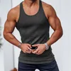 Heren tanktops 2023 zomer gebreide fitness mannen ik vest slanke verticale strepen mode sportkleding training mouwloos snel droog