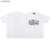 T-shirt Short Mens Fashion Designer Clothes High Version Summer T Shirt Amiirii Men's Sleeved Letter Fluid Splashed Ink Print Round Neck Trend Mkqv