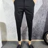 Mannen Broek Herfst Winter Hombre Hoge Taille Pak Voor Mannen Kleding Business Casual Pantalones Slim Fit Formele Slijtage Broek a93