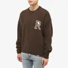 Men's Sweaters 007 Factory Initial Boucle Knitted Sweater High Street R Standard Top Quality Men Women Loose Round Neck Pullover Knitwear 230831