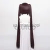 Cosplay Wigs ccutoo Synthetic Chocola NEKOPARA Cosplay Wig Chocolate Heat Resistant Hair Chip Ponytails 120cm Wig Cap x0901