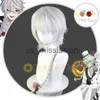 Parrucche Cosplay Anime Bungo Stray Dogs Stagione 4 Nikolai Gogol Cosplay Capelli treccia bianca grigia con 2 anelli per capelli Cappellino per parrucca in fibra resistente al calore x0901