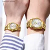 Outros relógios Chenxi Lover es Luxo Negócios Aço Inoxidável Ouro Homens Clássico À Prova D 'Água Para Mulheres Strass Casal Presente T230905